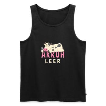 Wortspiel Kuh Akku Leer Schlafen Akkuh Aufladen - Männer Premium Bio Tank Top - Schwarz - Vorne - Michal (187cm)