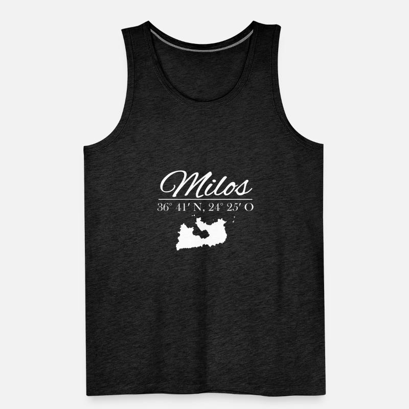 Milos Coordinates Design with Silhouette Men's Premium Organic Tank Top