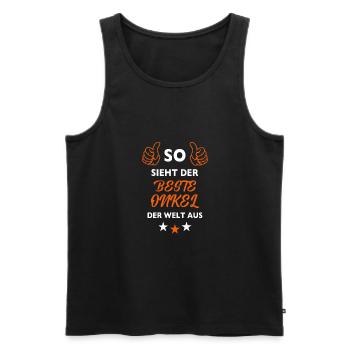 So sieht der beste Onkel der Welt aus Bester Onkel - Männer Premium Bio Tank Top - Schwarz - Vorne - AI Model Male 178 light (178cm)