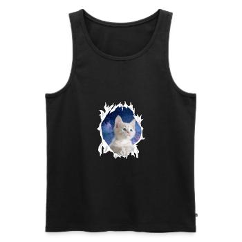 Cute 3D Kitten Cat - Gift - Men's Premium Organic Tank Top - black - Front - AI Model Male 178 light (178cm)