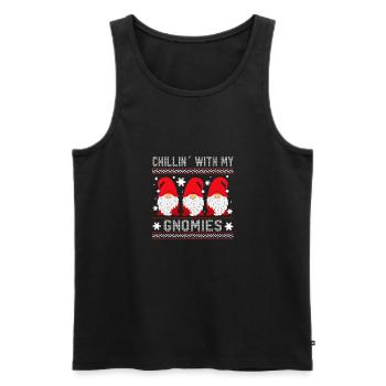 Chilling With My Gnomies, gift idea for Weihnac - Men's Premium Organic Tank Top - black - Front - AI Model Male 178 light (178cm)