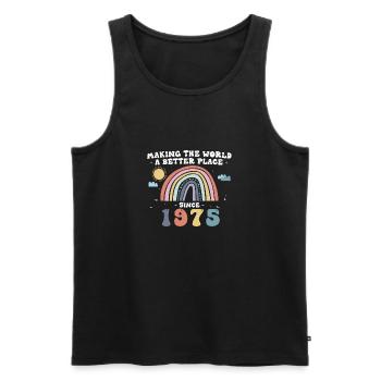 Making The World a Better Place Since 1975, 48th - Men's Premium Organic Tank Top - black - Front - AI Model Male 178 light (178cm)
