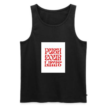 Push Your Limit - Männer Premium Bio Tank Top - Schwarz - Vorne - AI Model Male 178 light (178cm)