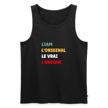 Liam - Débardeur bio Premium Homme - noir - Devant - Michal (187cm)