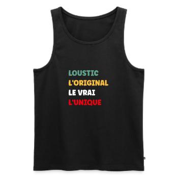 loustic - Débardeur bio Premium Homme - noir - Devant - Michal (187cm)