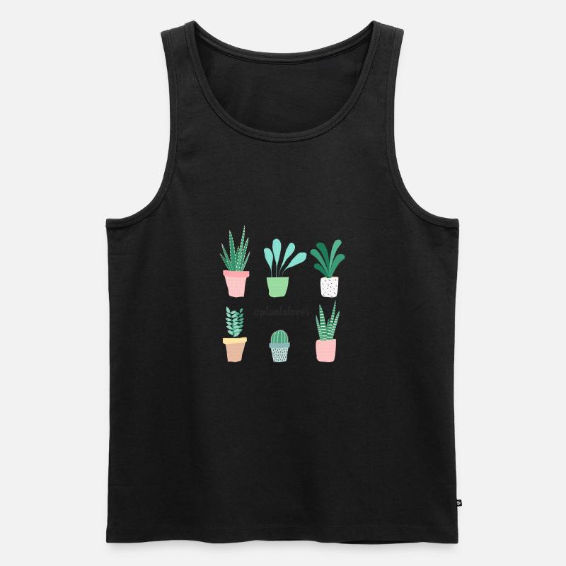 Plantslover - Männer Premium Bio Tank Top - Schwarz