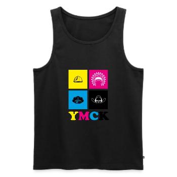 YMCK · CMYK · Graphic Designer - Men's Premium Organic Tank Top - black - Front - AI Model Male 178 light (178cm)