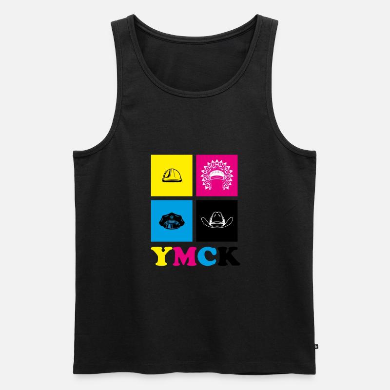 YMCK · CMYK · Grafik-Designer - Männer Premium Bio Tank Top - Schwarz
