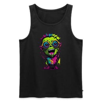 Bunter cooler Zombie - Männer Premium Bio Tank Top - Schwarz - Vorne - Michal (187cm)
