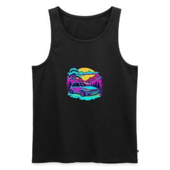 Deutsches Retro-Auto - Männer Premium Bio Tank Top - Schwarz - Vorne - AI Model Male 178 light (178cm)