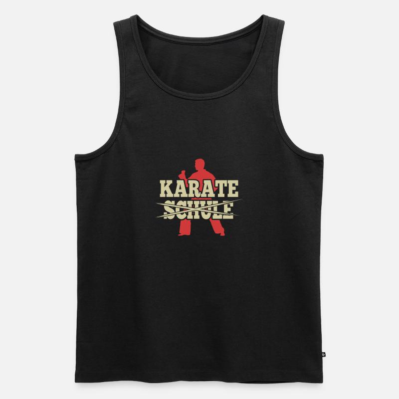 Karate Statt Schule Karatekämpfer Geschenkidee - Männer Premium Bio Tank Top - Schwarz