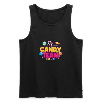 Candy Team Bonbons - Débardeur bio Premium Homme - noir - Devant - AI Model Male 178 light (178cm)