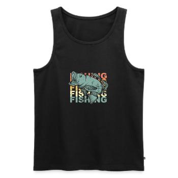 Pêche pêche - Débardeur bio Premium Homme - noir - Devant - Michal (187cm)