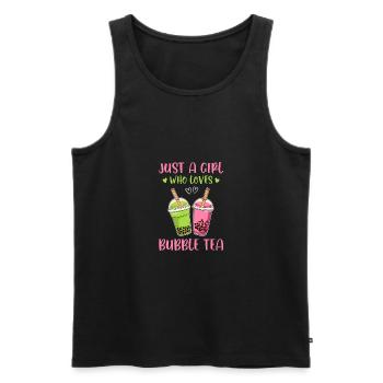 Just A Girl Who Loves Tea Tea Drinker Tea Lover Cu - Männer Premium Bio Tank Top - Schwarz - Vorne - Michal (187cm)