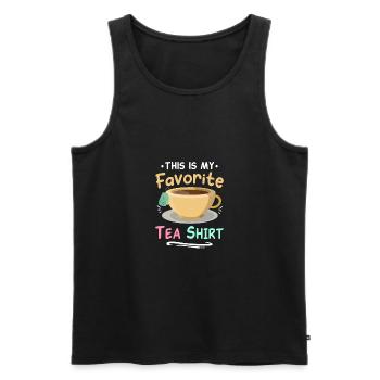 This Is My Favorite Tea Shirt Tea Lover Tea Drinke - Männer Premium Bio Tank Top - Schwarz - Vorne - Michal (187cm)