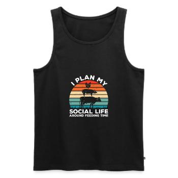 I Plan My Social Life Around Feeding Time Farm Ani - Männer Premium Bio Tank Top - Schwarz - Vorne - Michal (187cm)
