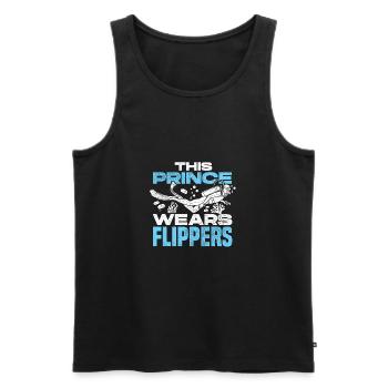 This Prince Wears Flippers Diver Scuba Diver Divin - Männer Premium Bio Tank Top - Schwarz - Vorne - Michal (187cm)