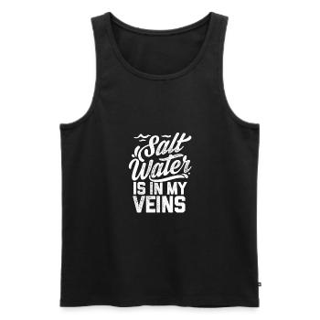 Salt Water Is In My Veins Scuba Diver Diving Snork - Männer Premium Bio Tank Top - Schwarz - Vorne - Michal (187cm)