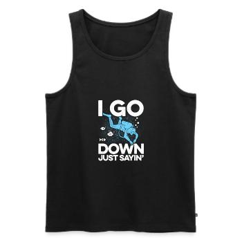 I Go Down Just Sayin' Snorkeling Diving Scuba Dive - Männer Premium Bio Tank Top - Schwarz - Vorne - Michal (187cm)