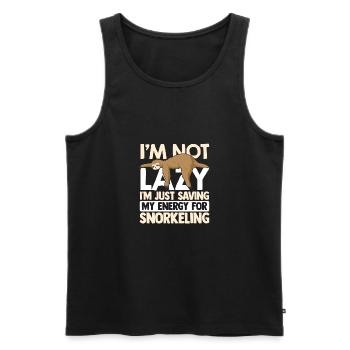 I'm Not Lazy I'm Just Saving My Energy For Snorkel - Männer Premium Bio Tank Top - Schwarz - Vorne - Michal (187cm)