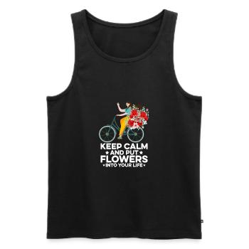 Keep Calm And Put Flowers Into Your Life Gardening - Männer Premium Bio Tank Top - Schwarz - Vorne - AI Model Male 178 light (178cm)