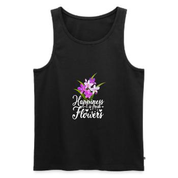 Happiness Is Fresh Flowers Gardener Botancial Plan - Männer Premium Bio Tank Top - Schwarz - Vorne - Michal (187cm)