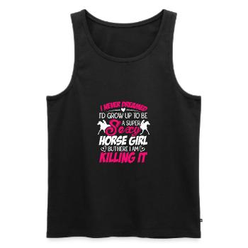 I Never Dreamed I'd Grow Up Top Be A Horse Girl Eq - Männer Premium Bio Tank Top - Schwarz - Vorne - Michal (187cm)