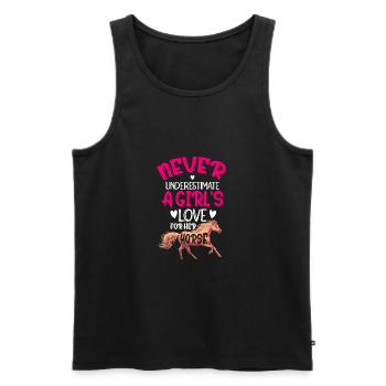 Never Underestimate A Girl's Love For Her Horse Eq - Männer Premium Bio Tank Top - Schwarz - Vorne - Michal (187cm)