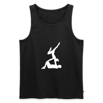 Retro Graphic Gymnast Gymnastics Acrobat Acrobatic - Männer Premium Bio Tank Top - Schwarz - Vorne - Michal (187cm)