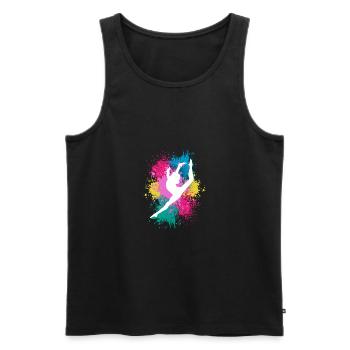 Retro Graphic Gymnast Gymnastics Acrobat Acrobatic - Männer Premium Bio Tank Top - Schwarz - Vorne - Michal (187cm)
