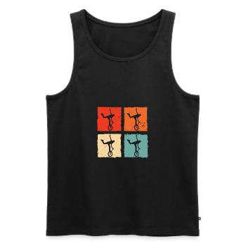 Retro Graphic Gymnast Gymnastics Acrobat Acrobatic - Männer Premium Bio Tank Top - Schwarz - Vorne - Michal (187cm)