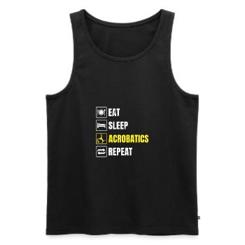 Eat Sleep Acrobatics Repeat Acrobat Gymnastics Gym - Männer Premium Bio Tank Top - Schwarz - Vorne - Michal (187cm)
