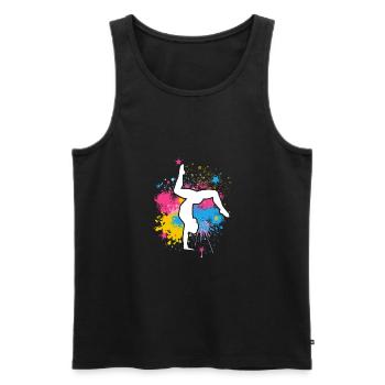 Retro Graphic Gymnast Gymnastics Acrobat Acrobatic - Männer Premium Bio Tank Top - Schwarz - Vorne - Michal (187cm)