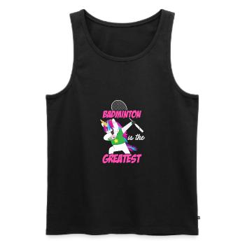 Badminton Is The Greatest Badminton Player Shuttle - Männer Premium Bio Tank Top - Schwarz - Vorne - AI Model Male 178 light (178cm)