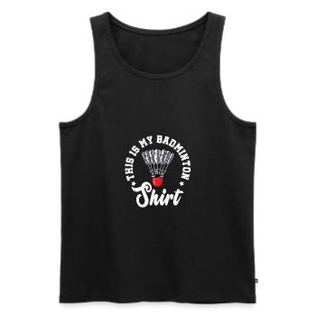 This Is My Badminton Shirt Badminton Player Shuttl - Männer Premium Bio Tank Top - Schwarz - Vorne - AI Model Male 178 light (178cm)