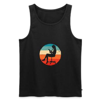 Retro Graphic Bank Clerk Bookkeeper Bank Employee - Männer Premium Bio Tank Top - Schwarz - Vorne - Michal (187cm)