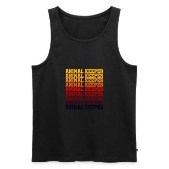 Retro Graphic Animal Keeper Zoo Keeper Animal Love - Männer Premium Bio Tank Top - Schwarz - Vorne - Michal (187cm)