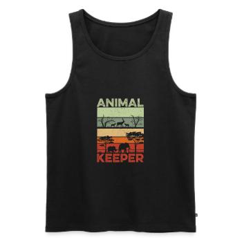 Retro Graphic Animal Keeper Zoo Keeper Animal Love - Männer Premium Bio Tank Top - Schwarz - Vorne - Michal (187cm)