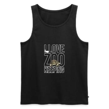 I Love Zoo Keeping Animal Lover Animal Keeper Zool - Männer Premium Bio Tank Top - Schwarz - Vorne - Michal (187cm)