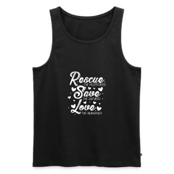 Rescue The Mistreated Save The Injured Animal Keep - Männer Premium Bio Tank Top - Schwarz - Vorne - Michal (187cm)