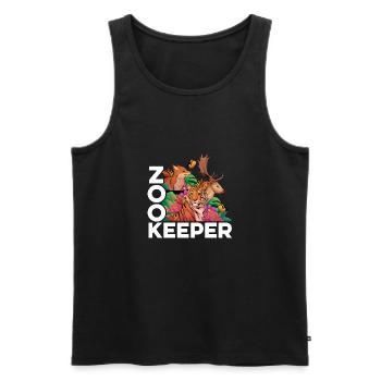 Retro Graphic Animal Keeper Zoo Keeper Animal Love - Männer Premium Bio Tank Top - Schwarz - Vorne - Michal (187cm)