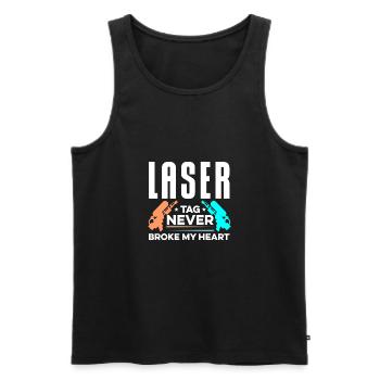 Lasertag Never Broke My Heart Lasertag Player Lase - Männer Premium Bio Tank Top - Schwarz - Vorne - AI Model Male 178 light (178cm)