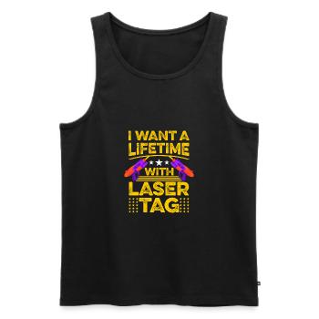 I Want A Lifetime With Lasertag Lasertag Player La - Männer Premium Bio Tank Top - Schwarz - Vorne - Michal (187cm)