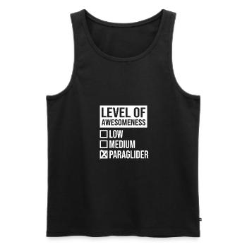 Level Of Awesomeness Low Medium Paraglider Paragli - Männer Premium Bio Tank Top - Schwarz - Vorne - Michal (187cm)