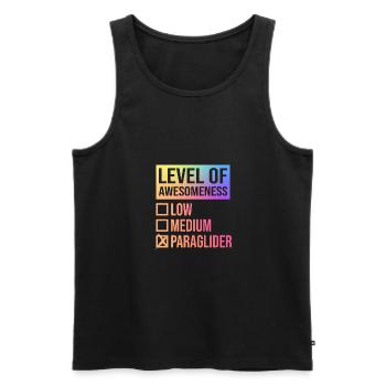 Level Of Awesomeness Low Medium Paraglider Paragli - Männer Premium Bio Tank Top - Schwarz - Vorne - Michal (187cm)