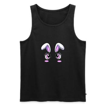 Cute Face Eyes Design - Men's Premium Organic Tank Top - black - Front - AI Model Male 178 light (178cm)