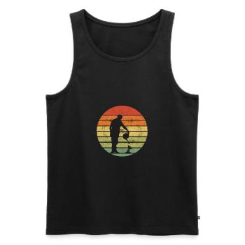 Retro Graphic Gardener Horticulturist Gardening La - Männer Premium Bio Tank Top - Schwarz - Vorne - Michal (187cm)