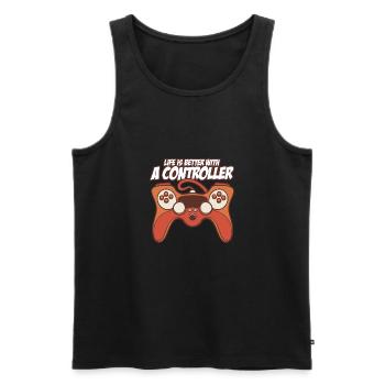 Life Is Better With A Controller Gaming Video Game - Männer Premium Bio Tank Top - Schwarz - Vorne - Michal (187cm)