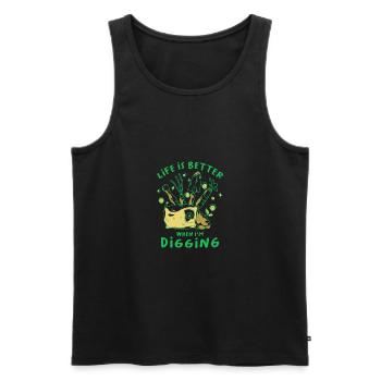 Life Is Better When I'm Digging Gardening Gardener - Männer Premium Bio Tank Top - Schwarz - Vorne - Michal (187cm)