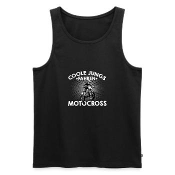 Coole Jungs Fahren Motocross Enduro Motorradfahren - Männer Premium Bio Tank Top - Schwarz - Vorne - Michal (187cm)